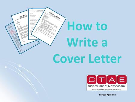 How to Write a Cover Letter