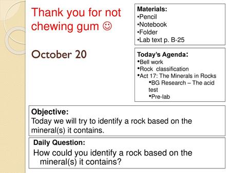 Thank you for not chewing gum 