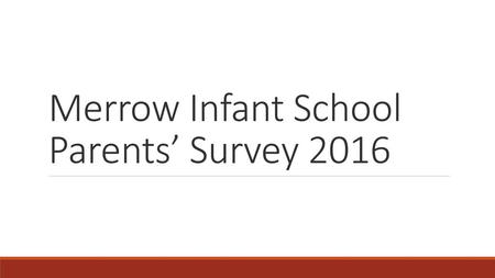 Merrow Infant School Parents’ Survey 2016