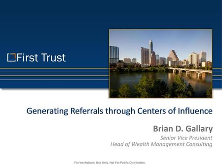 Generating Referrals through Centers of Influence