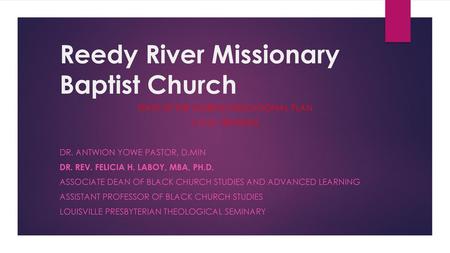 Reedy River Missionary Baptist Church