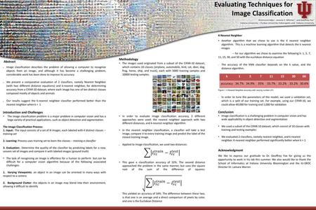 Evaluating Techniques for Image Classification