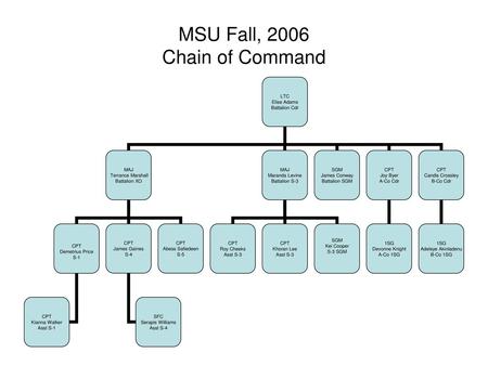 MSU Fall, 2006 Chain of Command