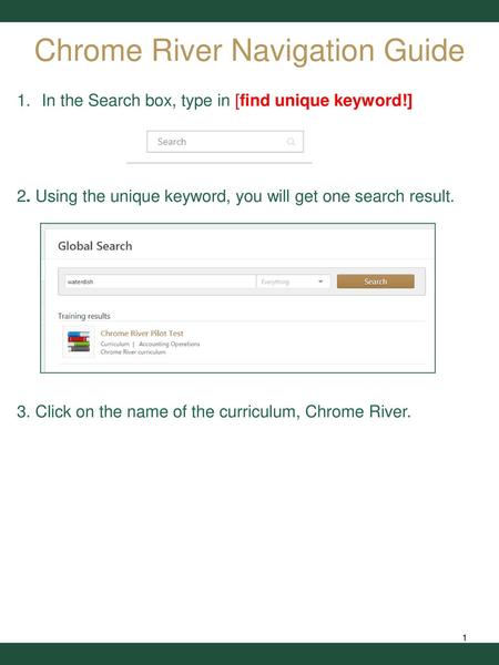 Chrome River Navigation Guide