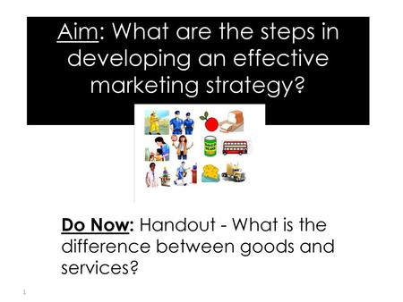 Aim: What are the steps in developing an effective marketing strategy?