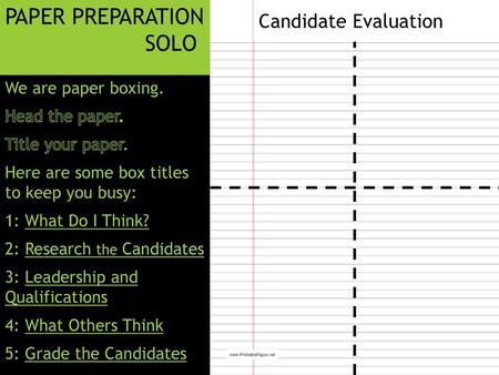 Paper Preparation Solo