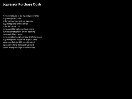 Lopressor Purchase Oosh