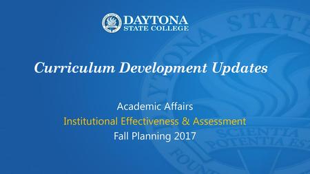 Curriculum Development Updates