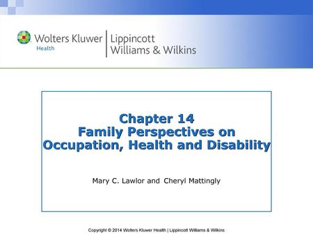 Chapter 14 Family Perspectives on Occupation, Health and Disability