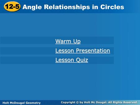 Angle Relationships in Circles