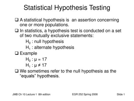 Statistical Hypothesis Testing