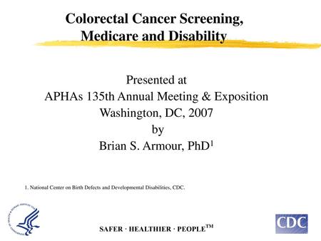 Colorectal Cancer Screening, Medicare and Disability