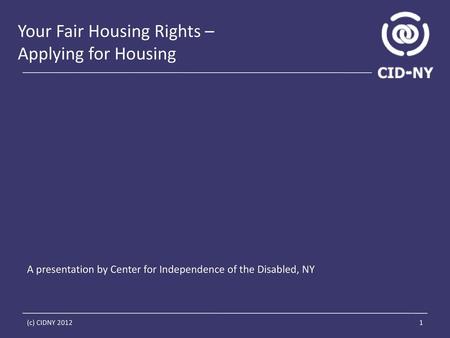 Your Fair Housing Rights – Applying for Housing