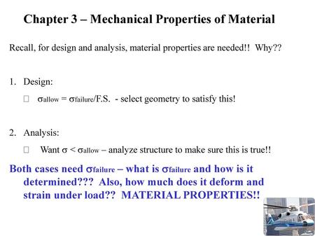 Chapter 3 – Mechanical Properties of Material