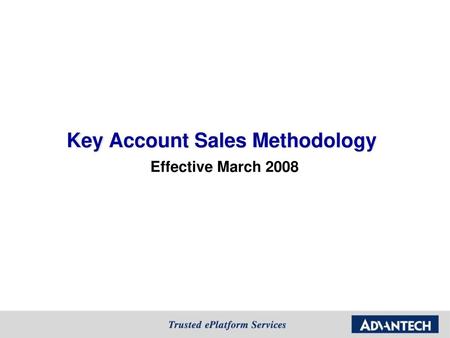 Key Account Sales Methodology