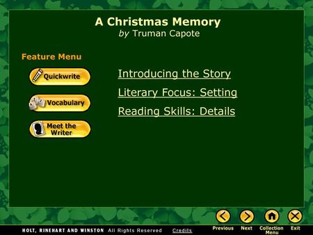 A Christmas Memory by Truman Capote