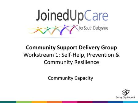 Community Support Delivery Group Workstream 1: Self-Help, Prevention & Community Resilience Community Capacity.