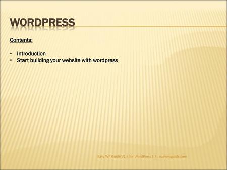 WordPress Contents: Introduction