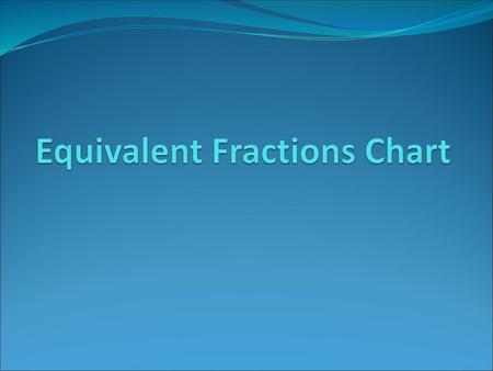 Equivalent Fractions Chart