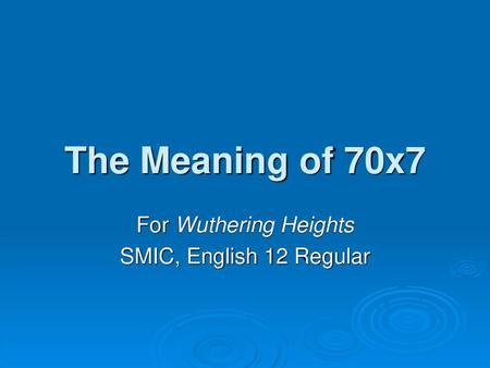 For Wuthering Heights SMIC, English 12 Regular