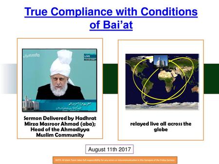 True Compliance with Conditions of Bai’at