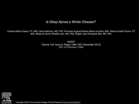 Is Sleep Apnea a Winter Disease?