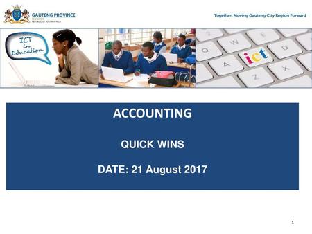 ` TARGET SETTING SESSION ACCOUNTING QUICK WINS DATE: 21 August 2017.