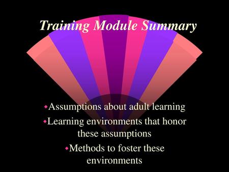 Training Module Summary