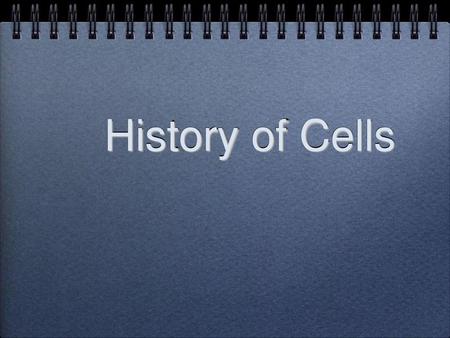 History of Cells.