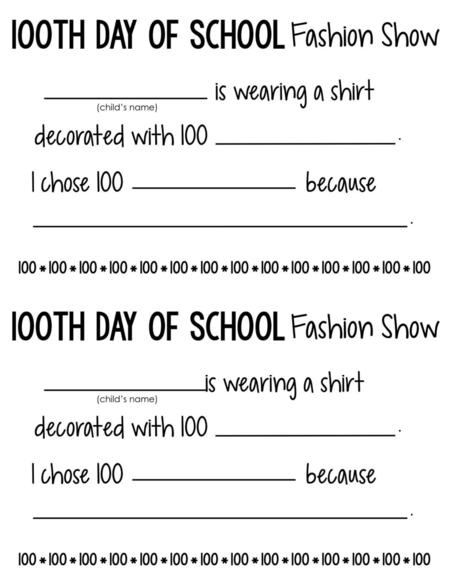 We will celebrate our 100th day of school on Thursday, January 29th.