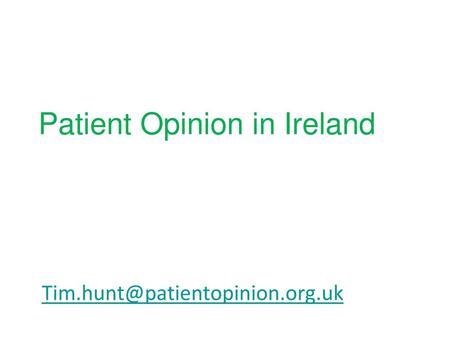 Patient Opinion in Ireland