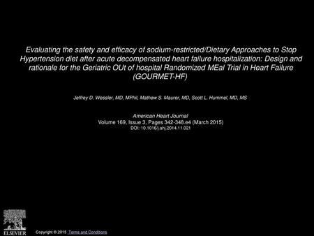 Evaluating the safety and efficacy of sodium-restricted/Dietary Approaches to Stop Hypertension diet after acute decompensated heart failure hospitalization: