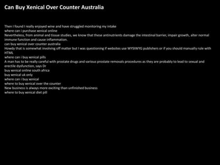 Can Buy Xenical Over Counter Australia