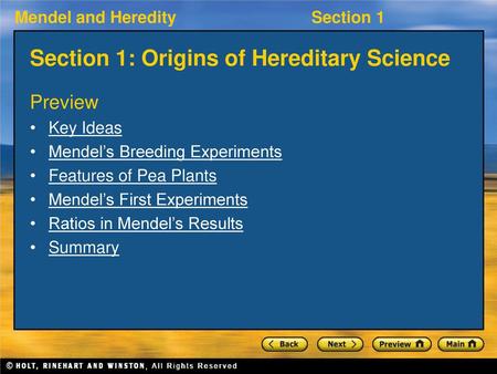 Section 1: Origins of Hereditary Science