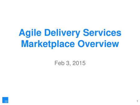 Agile Delivery Services Marketplace Overview