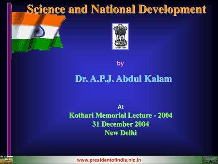 Science and National Development Kothari Memorial Lecture