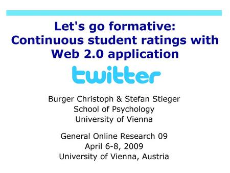 Let's go formative: Continuous student ratings with Web 2