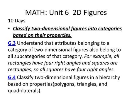 MATH: Unit 6 2D Figures 10 Days