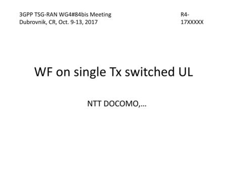 WF on single Tx switched UL