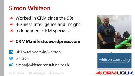 Simon Whitson Worked in CRM since the 90s