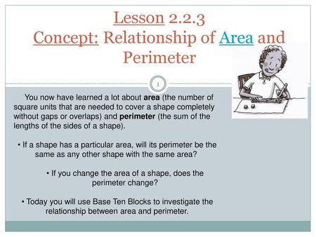 Lesson Concept: Relationship of Area and Perimeter