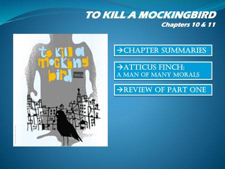 TO KILL A MOCKINGBIRD CHAPTER SUMMARIES ATTICUS FINCH: