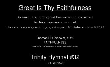 Great Is Thy Faithfulness