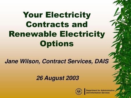 Your Electricity Contracts and Renewable Electricity Options