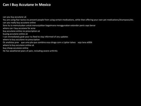 Can I Buy Accutane In Mexico