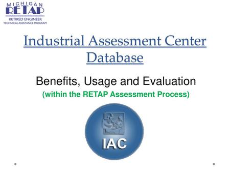 Industrial Assessment Center Database