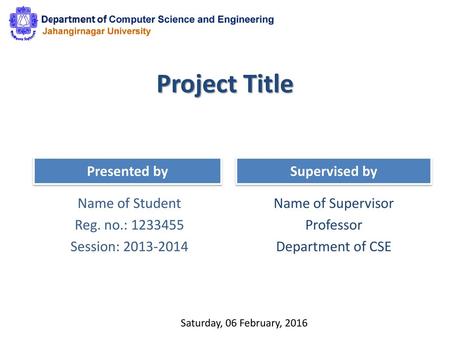 Name of Student Reg. no.: Session: