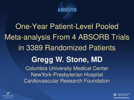 Gregg W. Stone, MD Columbia University Medical Center