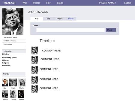 Timeline: facebook John F. Kennedy Wall Photos Flair Boxes