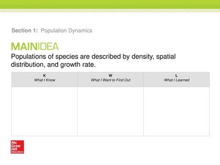 Section 1: Population Dynamics